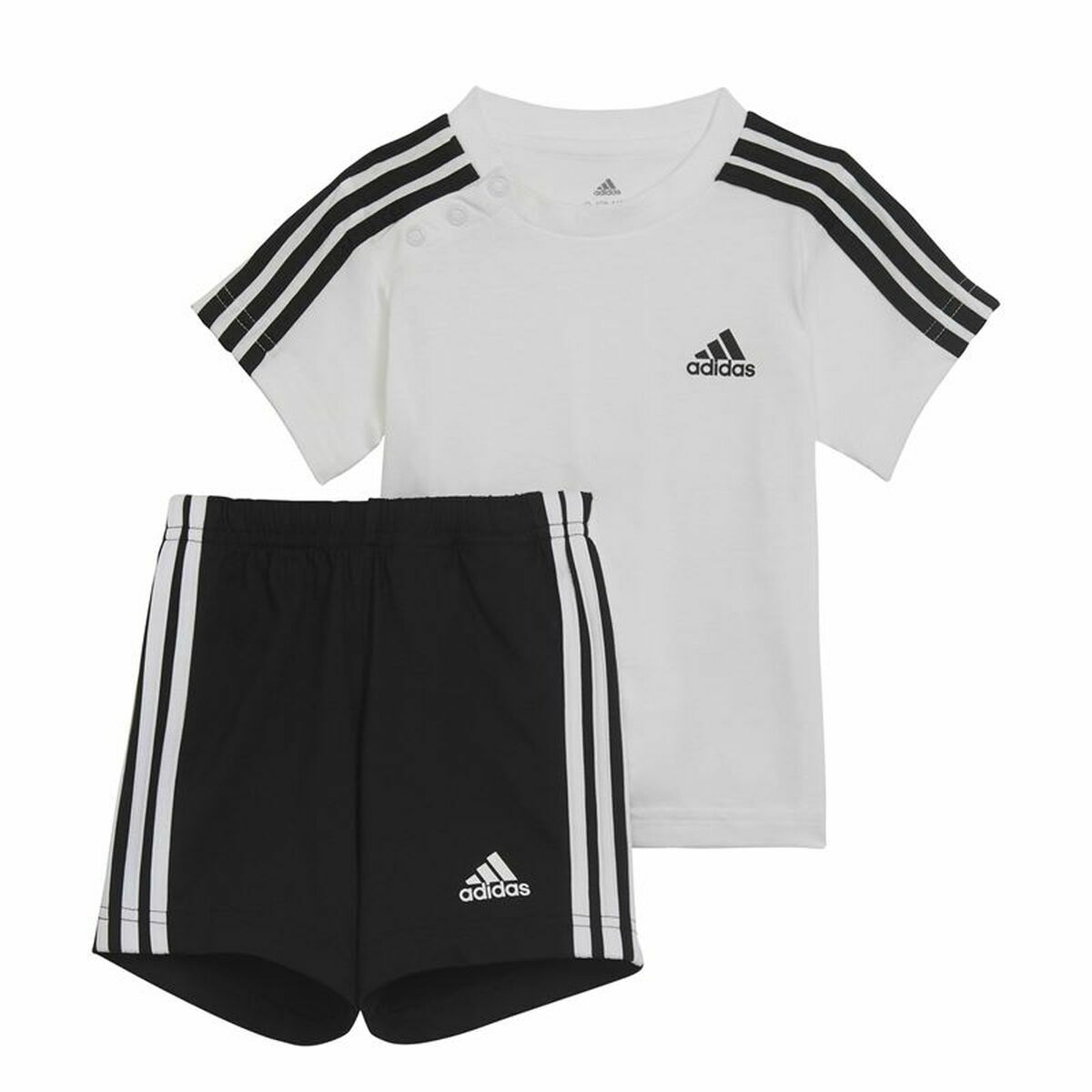 Tuntitarjouksena verkkokaupassamme Korhone: Lelut & Asut on Urheiluasu vauvalle Adidas Three Stripes Musta Valkoinen (Koko: 9-12 kuukautta)