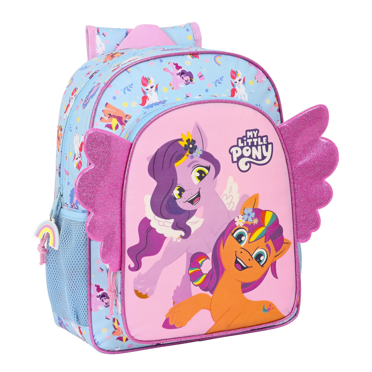 Tuntitarjouksena verkkokaupassamme Korhone: Lelut & Asut on Koululaukku My Little Pony Wild & free 32 x 38 x 12 cm Sininen Pinkki